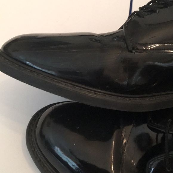 Men Gloss Black Uniform Dress Shoes - Picture 3 of 4